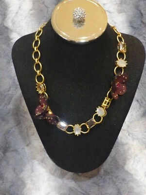 KATE SPADE Blooming Bling Leather Statement Necklace NWT Dust Bag $128 - Image 1 of 4