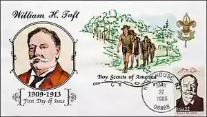 AMERIPEX 86 Presidents William H Taft FDC HP Collins Sc#2218h Boy Scout - Picture 1 of 1