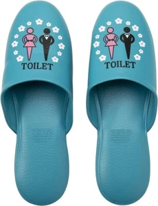 Nippon Hausschuhe für Toilette Vinyl Leder 25,5cm blau antibakteriell 348760 - Bild 1 von 5