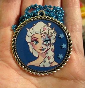 Elsa Necklace Sugar Skull - Handmade Resin - Picture 1 of 3