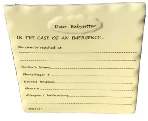 Unique Ceramic Dry Erase Free Standing Message Notes Board “Dear Babysitter” P/O - Picture 1 of 6