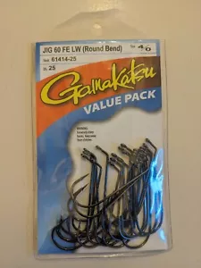 25 Pack Size 4/0 Gamakatsu 90 OR 60 Degree Round Bend Jig -25 Hooks - Picture 1 of 3