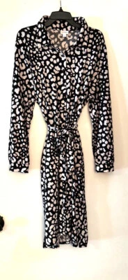 Vestido camisero tejido blanco y negro LuLaRoe con mangas enrollables/talla XL Foto 1 de 4