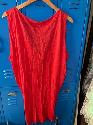 Ropa de playa Vitamin A Canyon rojo coral lino encubrimiento M (8) Foto 1 de 4