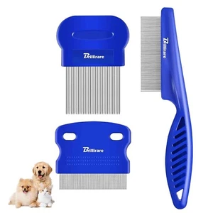 3 Pack Pet Hair Comb Stainless Steel Flea Lice Combs Dog Cat Grooming Kit NEW - Picture 1 of 8