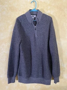 Joseph Abboud Pullover Mens 2XL Dark Gray Half Zip Pullover Casual Wool Blend - Picture 1 of 3