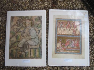 2 Christian Reproduction Prints From Plate V & VI - Mosaic Prophet &Last Supper - Picture 1 of 13