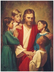 UNIQUE Jesus with Children Art Print Picture 8"x10" #C - Picture 1 of 1