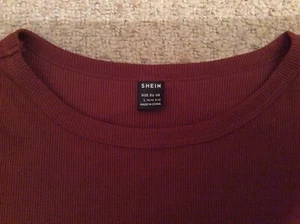 shein L uk12 long sleeve cropped body rust top - Picture 1 of 4