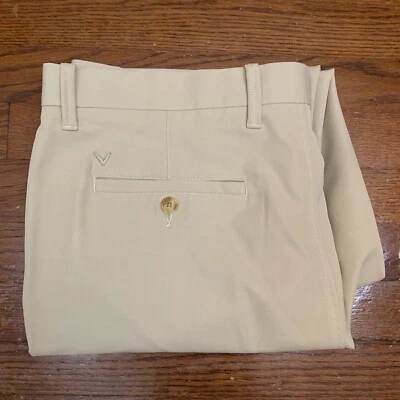 Pantalones de golf Callaway para hombre 38x30* beige rendimiento elástico atletismo frente plano Foto 1 de 4