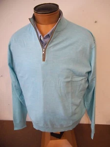 Peter Millar Crown Craftd Excursionist Flex 1/4 Reißverschluss Pullover neu mit Etikett L $ 350 blau - Bild 1 von 12