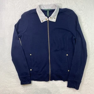 Lauren Ralph Lauren Damen Pullover mit Kragen Gr. Large Full Zip Blau - Bild 1 von 10