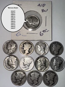 MERKUR GROSCHEN DUTZEND -- 1916-1945 getragen bis unzirkuliert 90% Silber Lot COBM-4049 - Bild 1 von 16