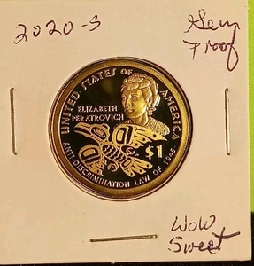 2020 S Elizabeth Peratrovich Native Dollar Gem Proof Sacagawea Wild Bird 1945 ++ - Bild 1 von 4
