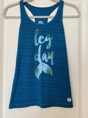 Raw Threads 田径赛车背背心“腿日”美人鱼 尺寸 XS 蓝蓝色 二手状况完好 — 第 1/4 张图片