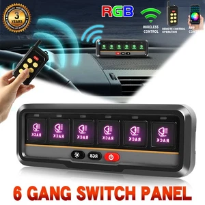 6 Gang Switch Panel Wireless Remote Control ON/OFF Circuit Box Car RV Marine 12V - Picture 1 of 17