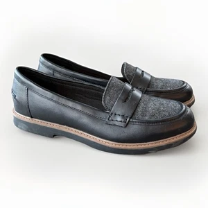 Clarks Raisie Eletta Black Leather Penny Loafer Flats Size 7.5 - Picture 1 of 8