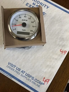 85mm Waterproof GPS Speedometer Gauge 0-80mph White For Motorcycles Boat Car US - Picture 1 of 5