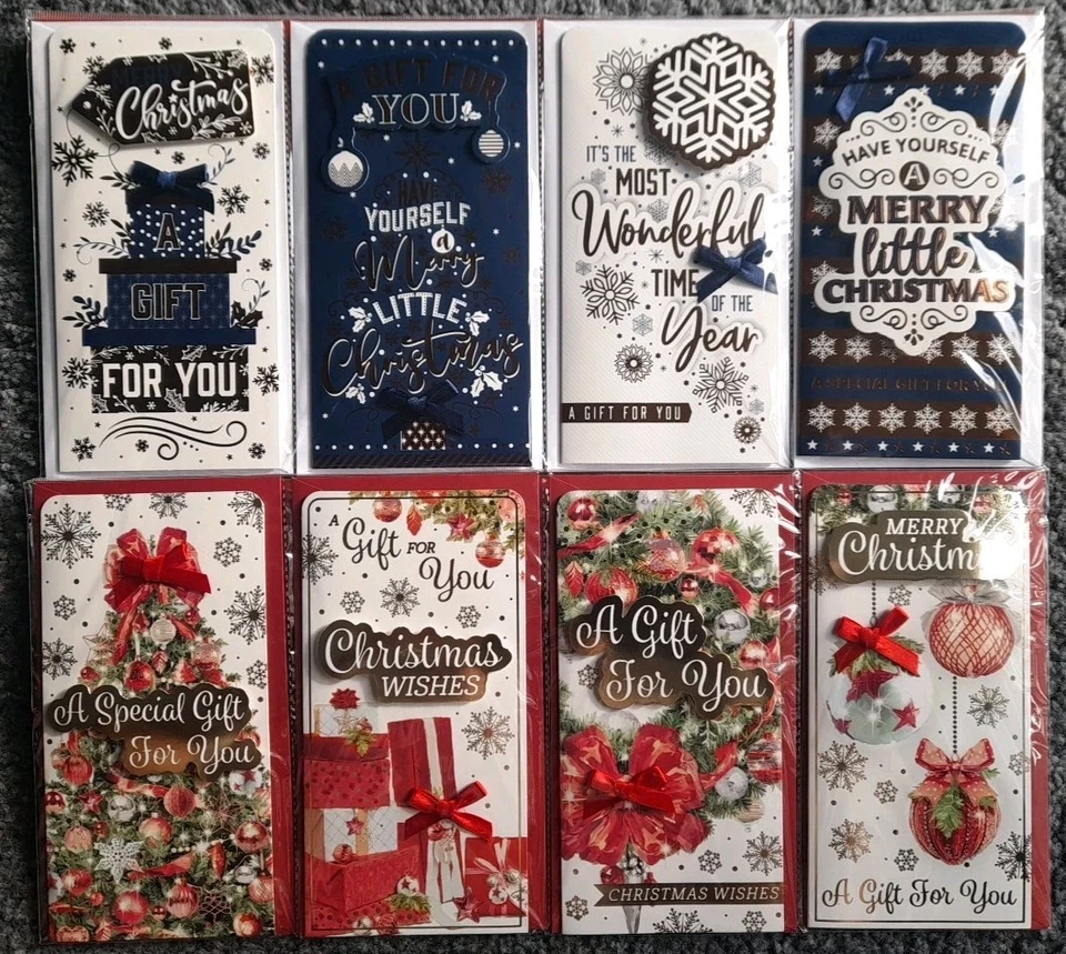 TIGER FEET 8 X Christmas Money Wallets With Envelopes 3D Design Cash Voucher Gift Card