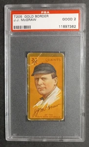 1911 T205 Gold Border - John McGraw - HOF - Rare Cycle Back - PSA 2 GOOD - Bild 1 von 2