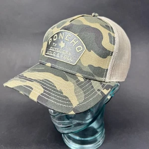 Poncho Mütze Kappe grün hellbraun Tarnmuster Trucker Logo Netz Druckknopflasche Outdoor Angeln Erwachsene - Bild 1 von 10