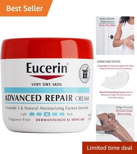 Ceramide-Enriched Intensive Repair Cream 16 oz - Repair Dry Skin Efficiently - Picture 1 of 13