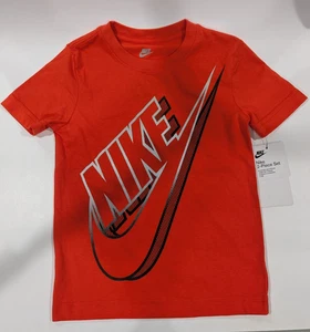 Nike Boy's Orange Logo Print Jersey Tee (86K448-023) Size 4 - NWT - Picture 1 of 3