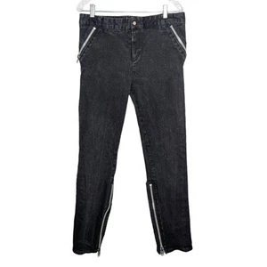 Lip Service Vintage 90's Black Jeans Goth Industrial Zippers Denim Slim - Picture 1 of 10
