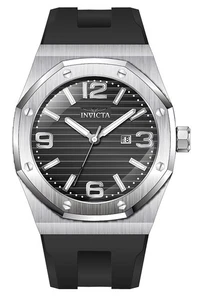Invicta Huracan Silikonarmband Schwarzes Zifferblatt Quarz 45772 100M Herrenuhr - Picture 1 of 3