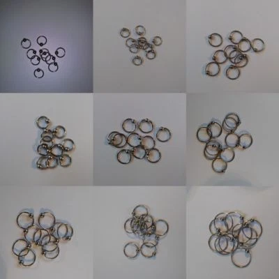 Paquete de 10 piercing corporal de acero inoxidable quirúrgico con anillo de cuentas cautivo CBR de 18 g Foto 1 de 4