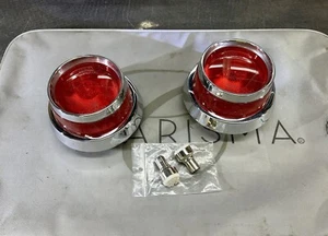 1955 - 1956 PONTIAC (RE-CHROMED) TAILLIGHT ASSEMBLY HOUSINGS w/ NOS SER-DO LENS - Bild 1 von 7