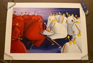 Sarah JANE Szikora  "HORNS V HALOS"  S/N litho 118/195 and CERTIFICATE! - Foto 1 di 5