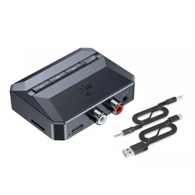 Bluetooth 5.3 Receiver Wireless 3.5mm AUX NFC to 2 RCA Audio Stereo Adapter↔ - Image 1 of 4