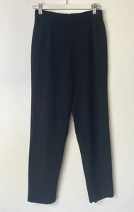 Anthea Crawford 10 Designer High Rise 100% Wool Black Dress Pants Lined - Picture 1 of 11