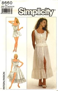Simplicity 8660 Vintage 1988 Camisole Skirt Teddy Sewing Pattern Uncut Size 6-10 - Picture 1 of 2