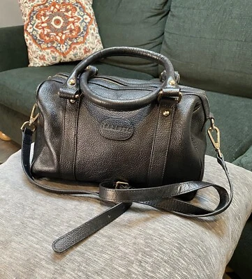 Terzetto Italian Leather Convertible Satchel Pebble Black W/gold Tone , SALE - Image 1 of 4