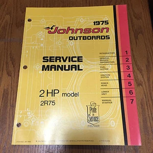 1975 Johnson Outboard Motor Service Repair Manual 2HP Model 2R75 OEM - Picture 1 of 4