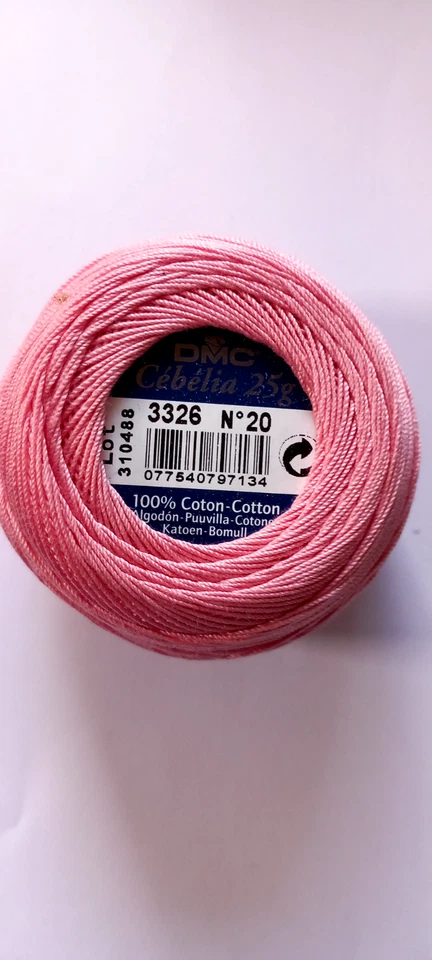DMC Cebelia Crochet Thread 25g Pink 3326 -  Size 20 - Image 1 of 1