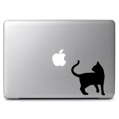 Black Small Cat Vinyl Sticker Decal for Macbook Air Pro Laptop Car Window Bumper - Image 1 of 4