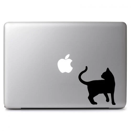 Black Small Cat Vinyl Sticker Decal for Macbook Air Pro Laptop Car Window Bumper - Image 1 of 4
