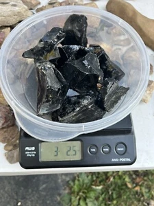 Obsidian Rough Cut Black Mixed Good For Tumbling Jewelry, Lapidary - Bild 1 von 11