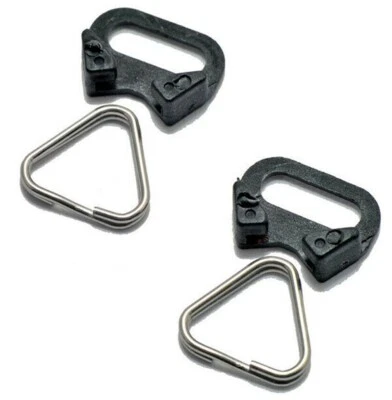 2 x Durable Triangular Split Rings + Back Protectors Camera Strap Attachments UK - Image 1 of 4