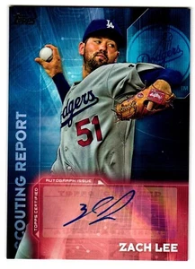 2016 TOPPS ZACH LEE SCOUTING REPORT AUTO LOS ANGELES DODGERS SRA-ZL AUTOGRAMM - Bild 1 von 2