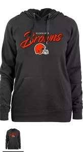 New Era NFL Football Cleveland Browns Script Pullover Hoodie Gray Women NWT - Picture 1 of 1