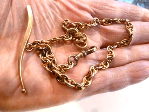 ANTIKE SIMMONS 1/10 GOLDFILLED AUSGEFALLENE GLIEDER 12" TASCHENUHRENKETTE - Bild 1 von 5