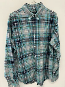 Camisa informal de manga larga a cuadros verde Banana Republic para hombre L 0824 - Imagen 1 de 6