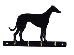 Greyhound Dog Leash Holder Hanger Key Rack Organizer Wall Mounted 4 Hooks - Picture 1 of 5