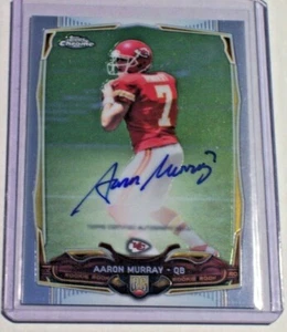 2014 autógrafo de novato cromado Topps Aaron Murray Chiefs Georgia - Imagen 1 de 1