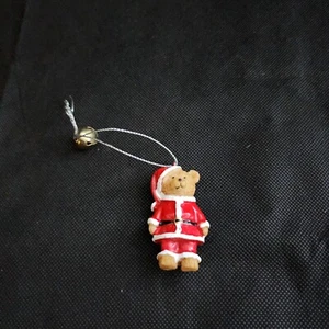 Oso de Peluche Traje de Papá Noel Adorno de Navidad con Campana Marrón Tema de Vacaciones - Imagen 1 de 4