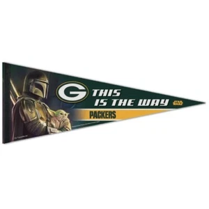 GREEN BAY PACKERS STAR WARS MANDALORIAN DISNEY PREMIUM QUALITY PENNANT 12"X30" - Picture 1 of 1